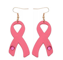Load image into Gallery viewer, Wood Earrings - BCA Ribbon
