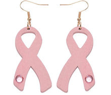 Load image into Gallery viewer, Wood Earrings - BCA Ribbon
