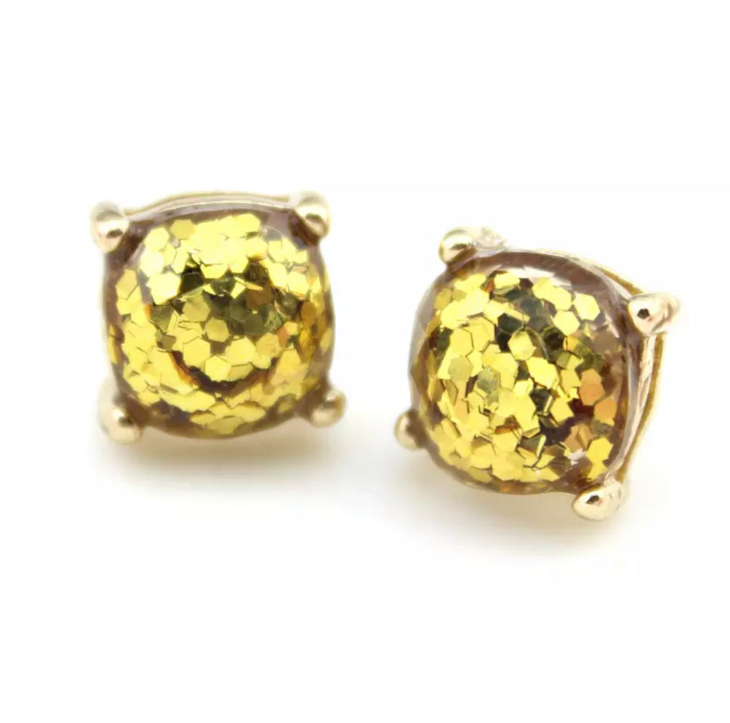 Resin Glitter Stud Earrings