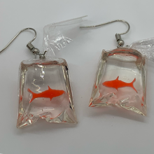 Load image into Gallery viewer, Fish in a Bag Earrings &amp; Earring Necklace Set
