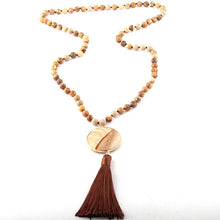 Load image into Gallery viewer, Bohemian Natural Stone Pendant &amp; Tassel Necklace

