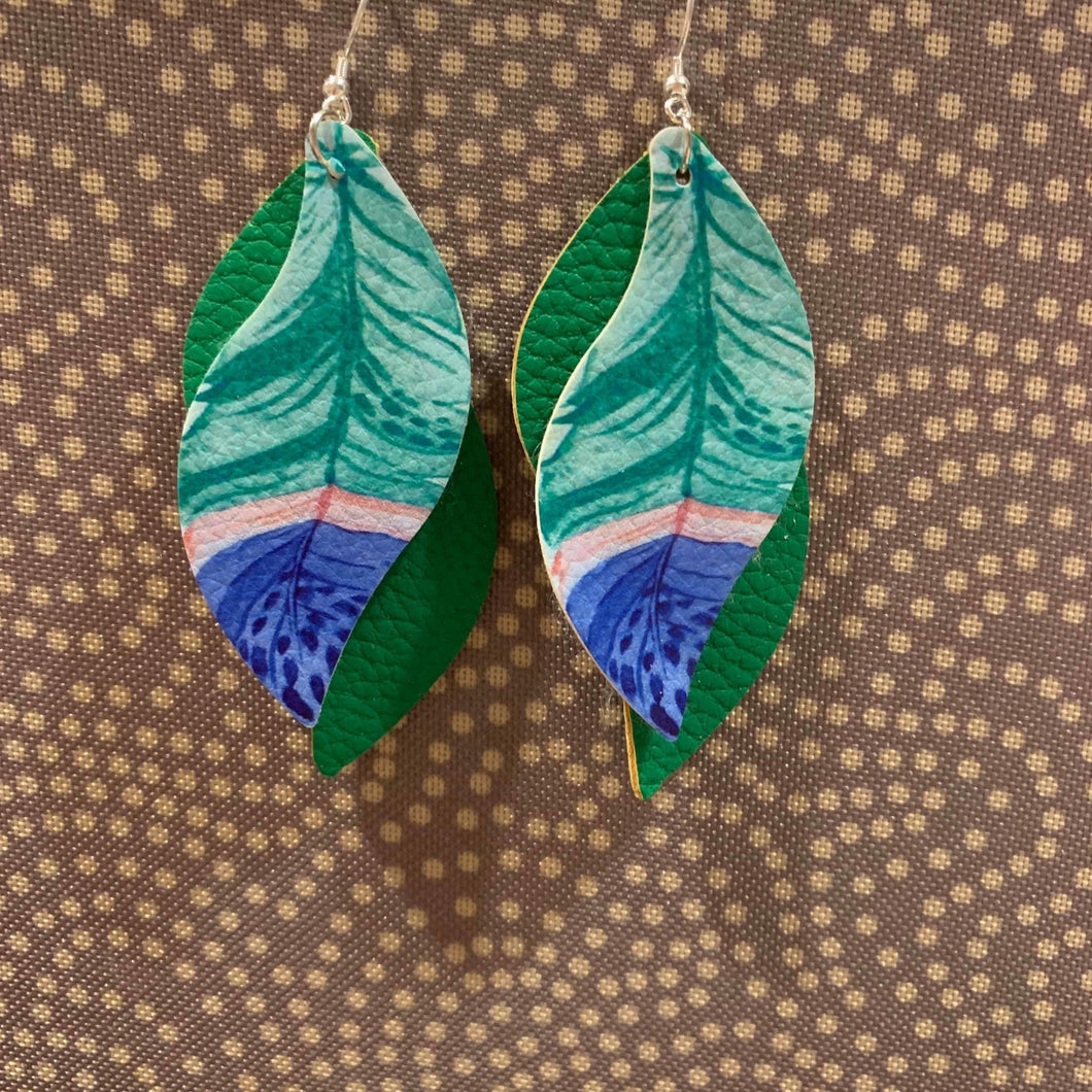 Feather Double Layer Earrings