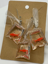 Load image into Gallery viewer, Fish in a Bag Earrings &amp; Earring Necklace Set
